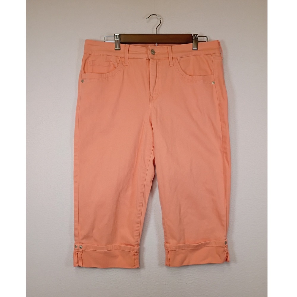 Coastal Chic Gloria Vanderbilt Womens 10‎ Coral Amanda Slimming Effect Capris